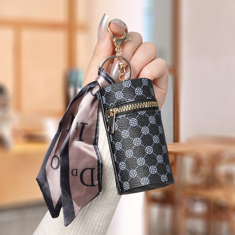 Labeling Coin Purse Pendant Earphone Bag Lipstick Mini Keychain Bag Retro Bucket Lipstick Bag - Image 1